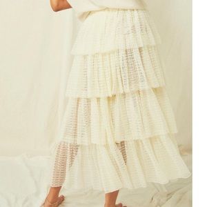 Free people lacy tiered skirt